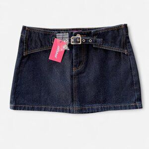 NWT Edikted Keira Buckled Denim Mini Skirt